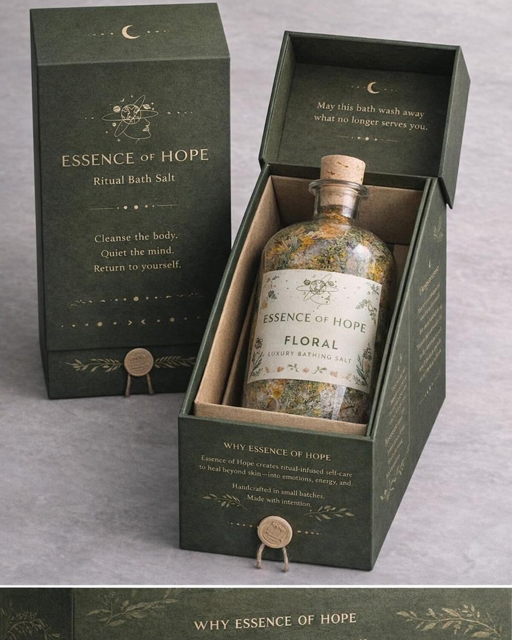 Essence of Hope Floral Ritual Bath Salt in branded box
